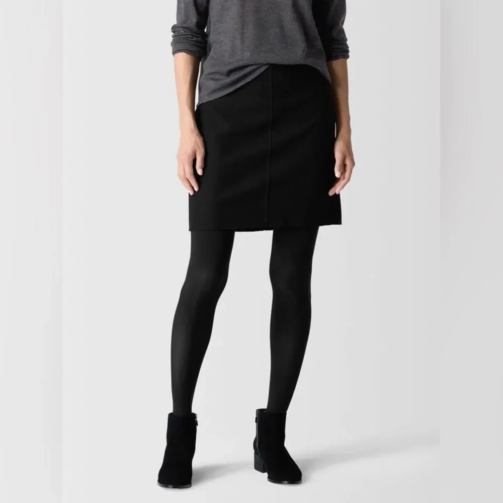 Talbots Wool Blend Black Pencil Skirt Womens 12 Academia Preppy Office Classic